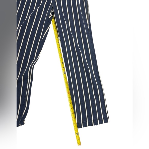 Reformation Marlon Navy and White Striped Cropped Pants Size 2 - Picture 7 of 11